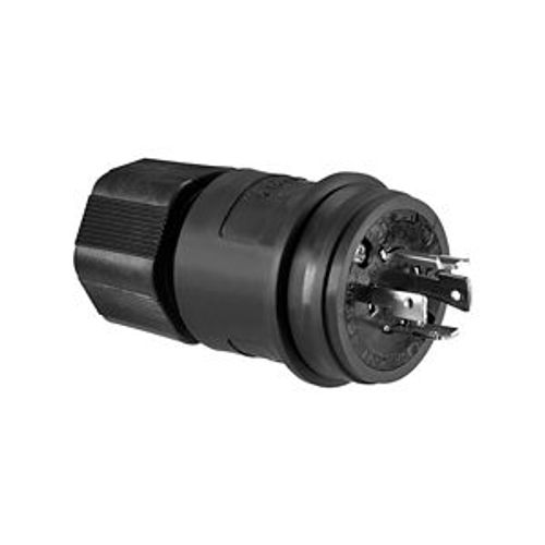 Main product image of Arrow Hart Watertight Locking Plug, #18-10 Awg 20A, 250V, Black, Steel, L15-20 3-Pole 4-Wire, L1520PWBK