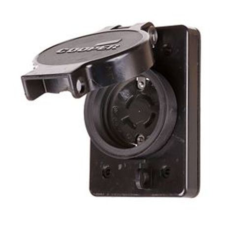 Main product image of Arrow Hart Watertight Locking Receptacle, #18-10 Awg 20A, 250V, Single, L15-20 3-Pole 4-Wire, L1520RWBK