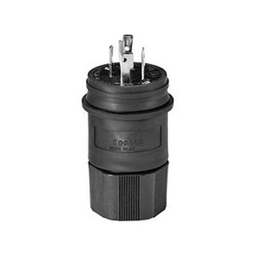 Main product image of Arrow Hart Watertight Locking Plug, #18-10 Awg 20A, 480V, Black, Steel, L16-20 3-Pole 4-Wire, L1620PWBK