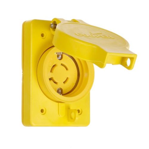 Main product image of Arrow Hart Watertight Locking Receptacle, #14-8 Awg, 20A, 480V, Yellow, L16-20 3-Pole 4-Wire, L1620RW