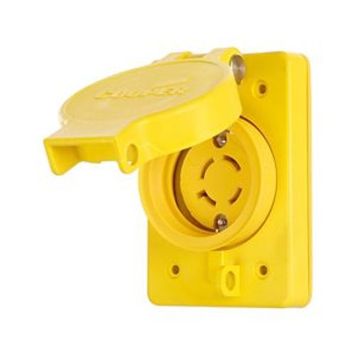 Main product image of Arrow Hart Watertight Locking Receptacle, #14-8 Awg, 20A, 480V, Yellow, L16-20 3-Pole 4-Wire, L1620RW