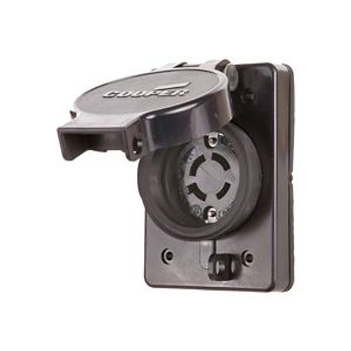 Main product image of Arrow Hart Watertight Locking Receptacle, #14-8 Awg, 20A, 480V, Black, L16-20 3-Pole 4-Wire, L1620RWBK