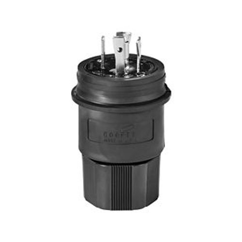 Main product image of Arrow Hart Watertight Locking Plug, #18-10 Awg 30A, 480V, Black, Steel, L16-30 3-Pole 4-Wire, L1630PWBK