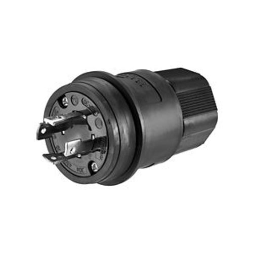Main product image of Arrow Hart Watertight Locking Plug, #18-10 Awg 30A, 480V, Black, Steel, L16-30 3-Pole 4-Wire, L1630PWBK