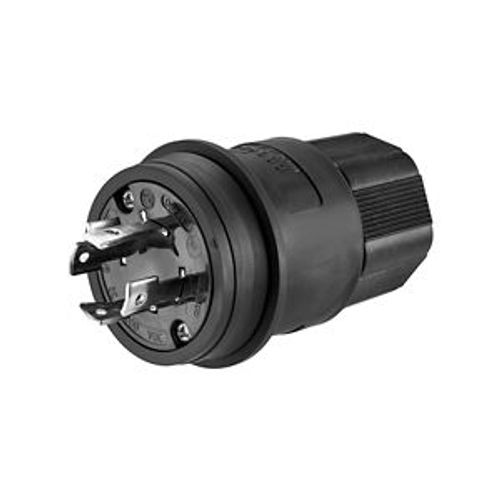 Main product image of Arrow Hart Watertight Locking Plug, #18-10 Awg 30A, 600V, Black, Steel, L17-30 3-Pole 4-Wire, L1730PWBK