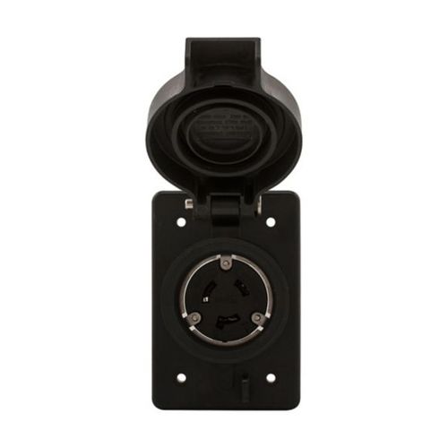 Main product image of Arrow Hart Watertight Locking Receptacle, #14-8 Awg, 20A, 120/208V, Black, L18-20 3-Pole 4-Wire, L1820RWBK