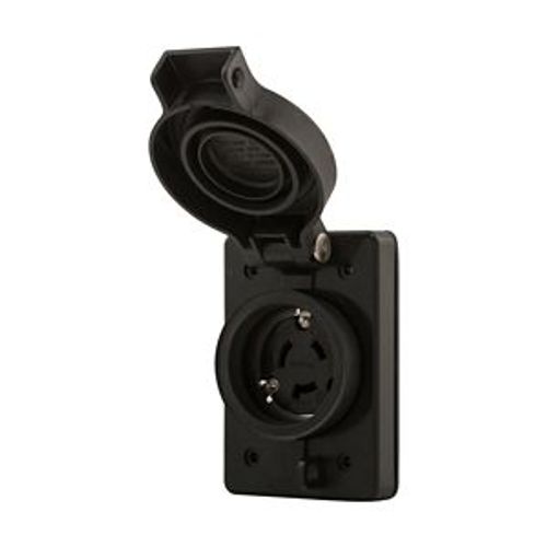 Main product image of Arrow Hart Watertight Locking Receptacle, #14-8 Awg, 20A, 120/208V, Black, L18-20 3-Pole 4-Wire, L1820RWBK