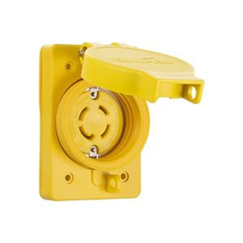 Main product image of Arrow Hart Watertight Locking Receptacle, #14-8 Awg, 30A, 120/208V, Black, L18-30 3-Pole 4-Wire, L1830RWBK