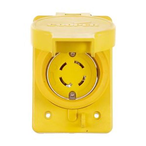 Main product image of Arrow Hart Watertight Locking Receptacle, #14-8 Awg 30A, 277/480V, Black, L19-30, 4-Pole, 4-Wire, L1930RWBK
