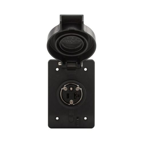 Main product image of Arrow Hart Watertight Locking Receptacle, #14-8 Awg 20A, 347/600V, Black, L20-20, 4-Pole, 4-Wire, L2020RWBK