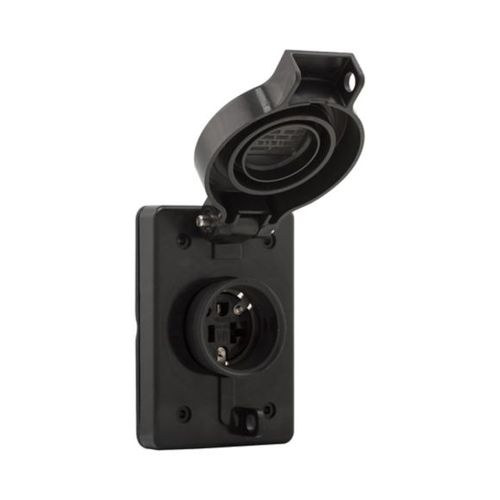 Main product image of Arrow Hart Watertight Locking Receptacle, #14-8 Awg 20A, 347/600V, Black, L23-20, 4-Pole, 5-Wire, L2320RWBK