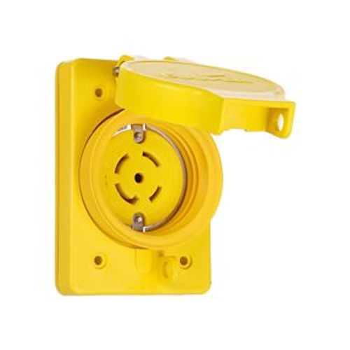 Main product image of Arrow Hart Watertight Locking Receptacle, #14-8 Awg 30A, 347/600V, Black, L23-30, 4-Pole, 5-Wire, L2330RWBK
