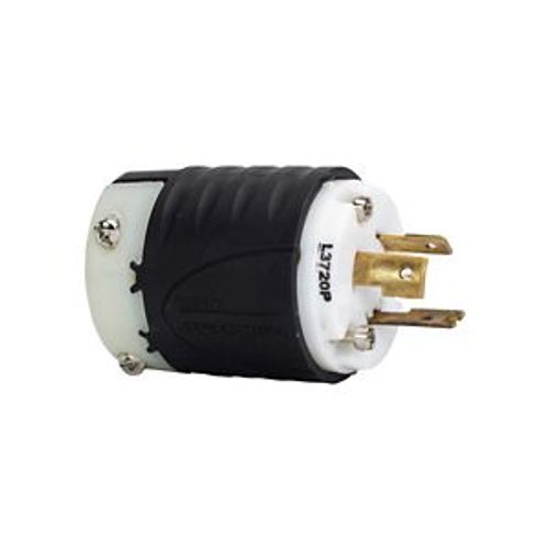 Main product image of Safety Grip Locking Plug, #16-12 Awg, 20A 347V, Back Wiring, Safety Grip, L24-20, 2-Pole, 3-Wire, L2420P