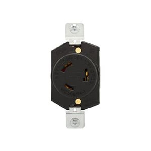 Main product image of Safety Grip Locking Receptacle, 20A, 125V, Back Wiring, Black, Single, L5-20, 2-Pole, 3-Wire, L520R