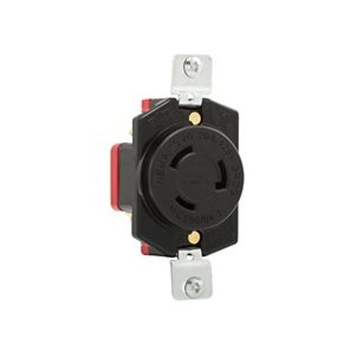 Main product image of Safety Grip Locking Receptacle, 20A, 125V, Back Wiring, Black, Single, L5-20, 2-Pole, 3-Wire, L520R