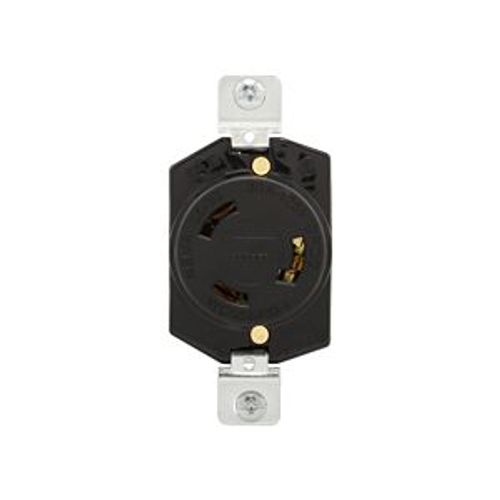 Main product image of Locking Receptacle, #18-10 Awg, 30A, 125V, Back Wiring, Black, Single, L5-30, 2-Pole, 3-Wire, L530R