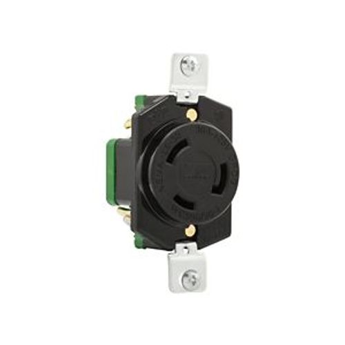 Main product image of Locking Receptacle, #18-10 Awg, 30A, 125V, Back Wiring, Black, Single, L5-30, 2-Pole, 3-Wire, L530R