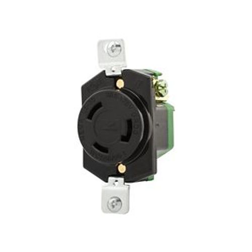 Main product image of Locking Receptacle, #18-10 Awg, 30A, 125V, Back Wiring, Black, Single, L5-30, 2-Pole, 3-Wire, L530R