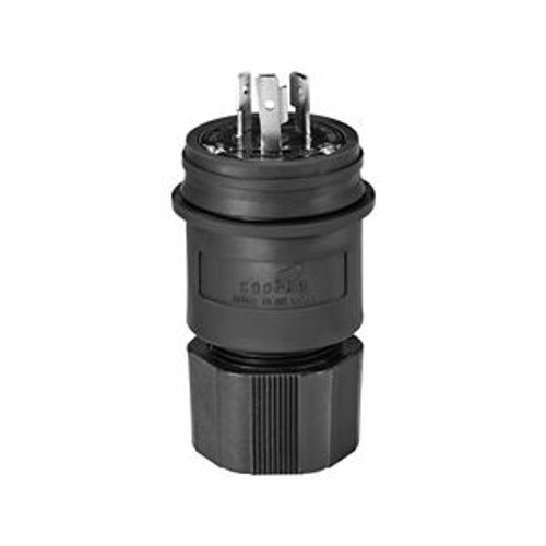 Main product image of Arrow Hart Watertight Locking Plug, #18-10 Awg 20A, 250V, Black, Steel, L6-20, 2-Pole 3-Wire, L620PWBK