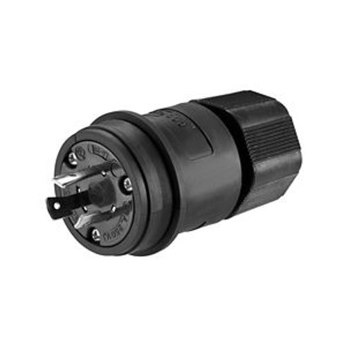 Main product image of Arrow Hart Watertight Locking Plug, #18-10 Awg 20A, 250V, Black, Steel, L6-20, 2-Pole 3-Wire, L620PWBK