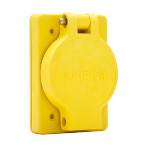 Main product image of Arrow Hart Watertight Locking Receptacle, #14-8 Awg, 20A, 250V, Yellow, L6-20, 2-Pole 3-Wire, L620RW