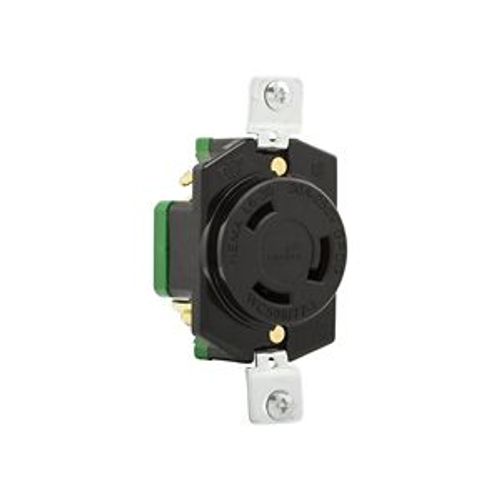 Main product image of Locking Receptacle, #14-8 Awg, 30A, 250V, Back Wiring, Black, Single, L6-30, 2-Pole, 3-Wire, L630R