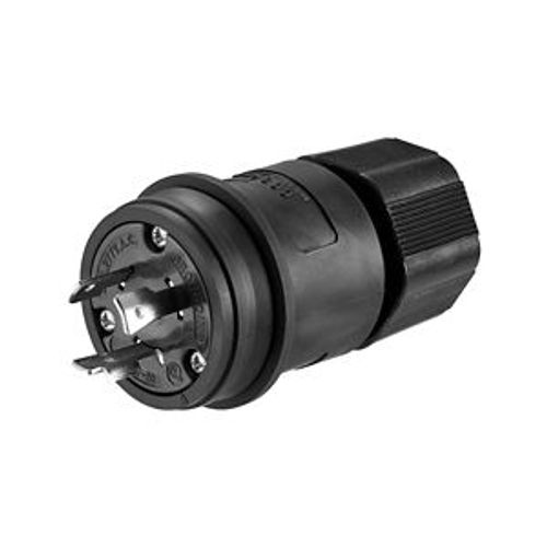 Main product image of Arrow Hart Watertight Locking Plug, #18-10 Awg 20A, 277V, Black, Steel, L7-20, 2-Pole 3-Wire, L720PWBK