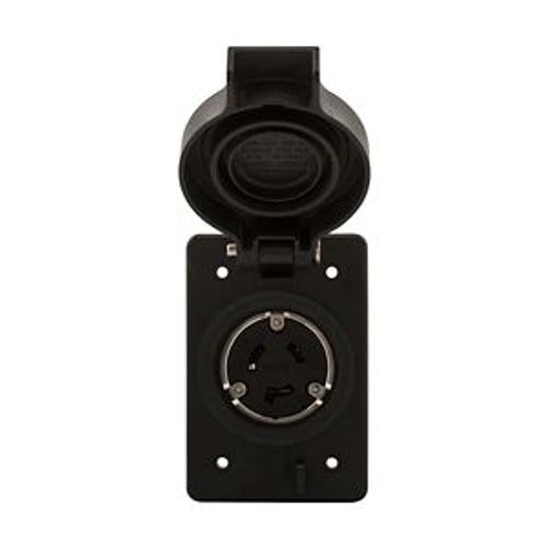 Main product image of Arrow Hart Watertight Locking Receptacle, #14-8 Awg, 20A, 277V, Black, L7-20, 2-Pole 3-Wire, L720RWBK