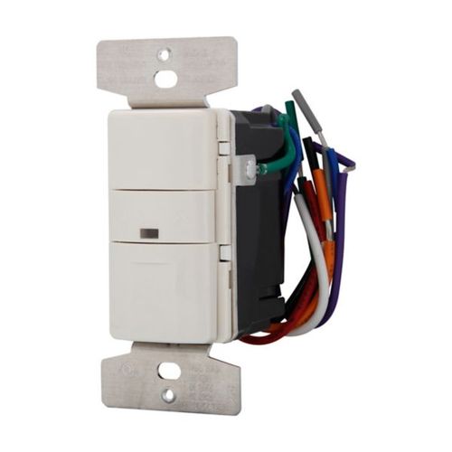 Main product image of Occupancy Sensor & Dimmer, 8/10A, 120/277V, Lt Almond, 1-Pole, 3-Way, 1-Ph, 1200/2200W, OS10D7-LA