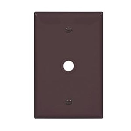 Main product image of Telephone And Coaxial Wallplate, Brown, 0.40" Hole Cutout, Single-Gang, Mid-Size, PJ11B