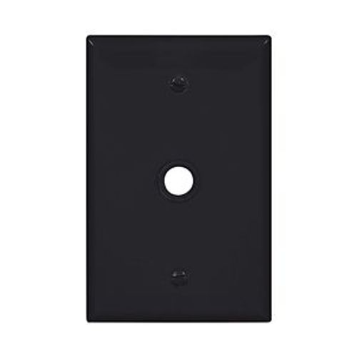 Main product image of Telephone And Coaxial Wallplate, Black, 0.40" Hole Cutout, Single-Gang, Mid-Size, PJ11BK