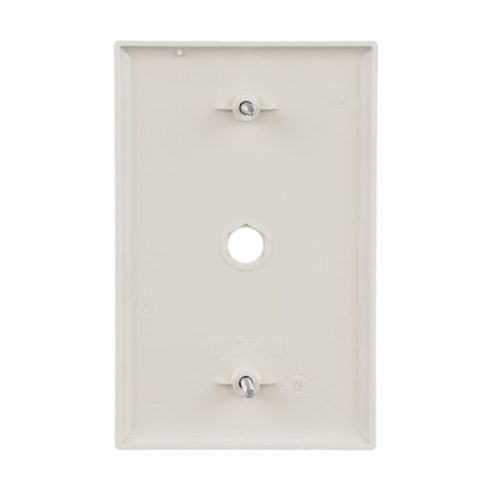 Main product image of Telephone And Coaxial Wallplate, Lt. Almond, 0.40" Hole Cutout, Single-Gang,Mid-Size, PJ11LA