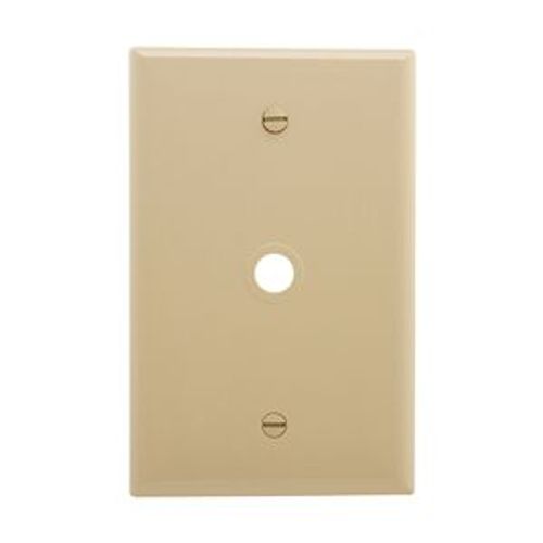 Main product image of Telephone And Coaxial Wallplate, Ivory, 0.40" Hole Cutout, Single-Gang, Mid-Size, PJ11V