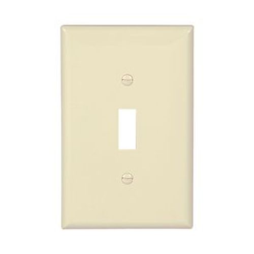 Main product image of Toggle Wallplate, Almond, Toggle Cutout, Polycarbonate, Single- Gang, Mid-Size, PJ1A