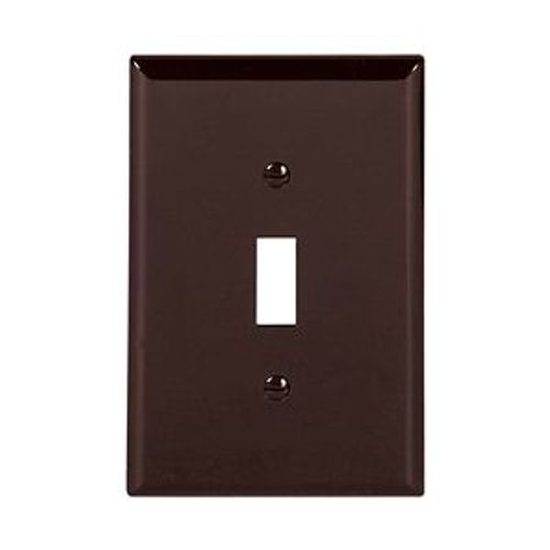 Main product image of Toggle Wallplate, Brown, Toggle Cutout, Polycarbonate, Single- Gang, Mid-Size, PJ1B