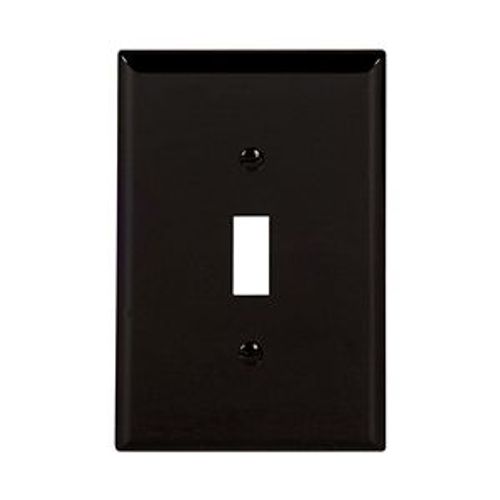 Main product image of Toggle Wallplate, Black, Toggle Cutout, Polycarbonate, Single- Gang, Mid-Size, PJ1BK