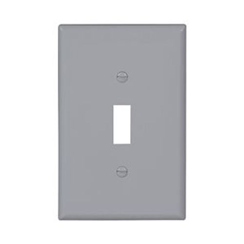 Main product image of Toggle Wallplate, Gray, Toggle Cutout, Polycarbonate, Single- Gang, Mid-Size, PJ1GY