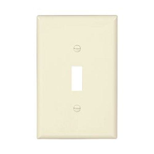 Main product image of Toggle Wallplate, Lt. Almond, Toggle Cutout, Polycarbonate, Single- Gang, Mid-Size, PJ1LA