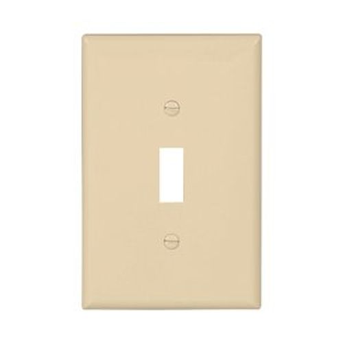 Main product image of Toggle Wallplate, Ivory, Toggle Cutout, Polycarbonate, Single- Gang, Mid-Size, PJ1V