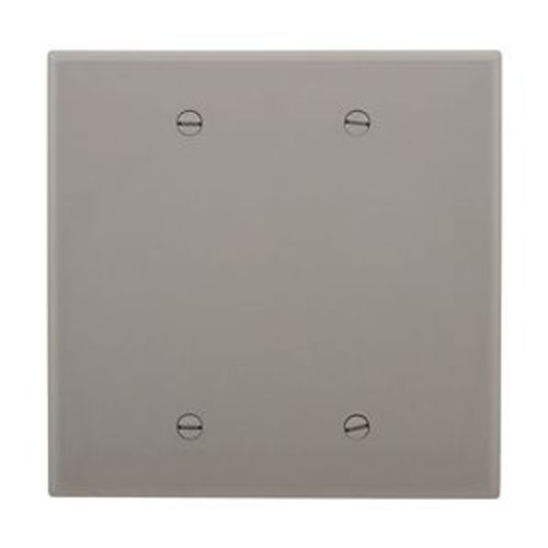 Main product image of Blank Wallplate, Box Mount, Gray, Blank Cutout, Polycarbonate, Two- Gang, Mid-Size, PJ23GY