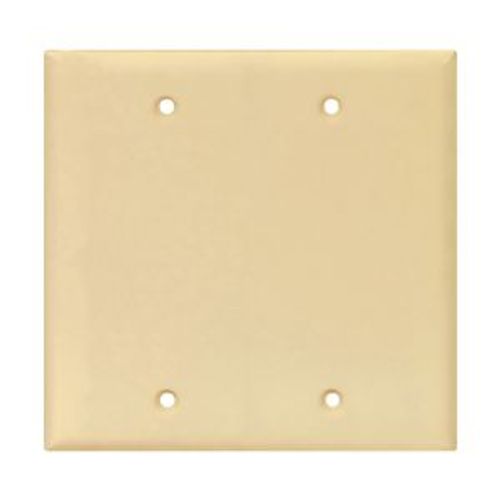 Main product image of Blank Wallplate, Box Mount, Ivory, Blank Cutout, Polycarbonate, Two- Gang, Mid-Size, PJ23V