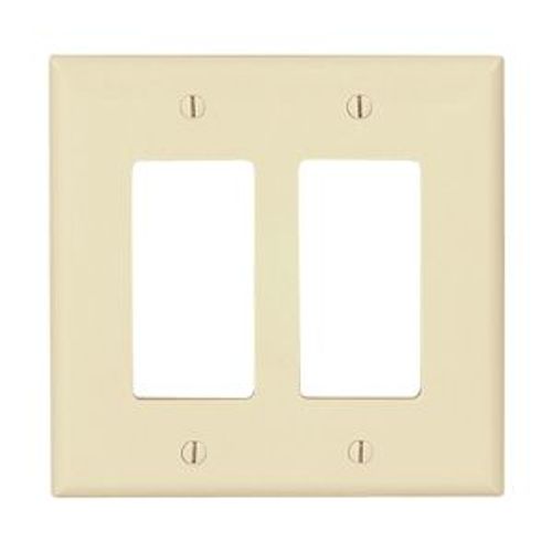 Main product image of Mid-Size Decorator Wallplate, Almond, Decorator, Polycarbonate, 2, Mid-Size, PJ262A