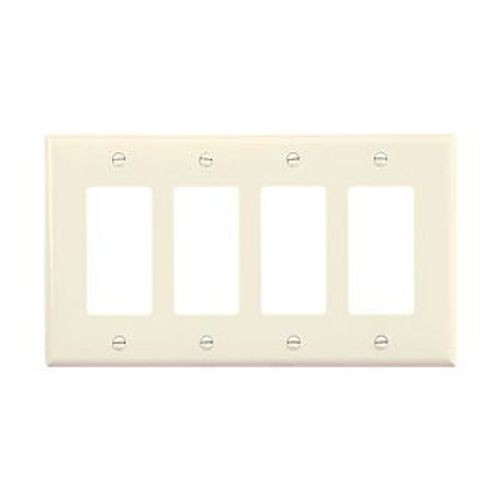 Main product image of Mid-Size Decorator Wallplate, Light Almond, Decorator, Polycarbonate, 4, Mid-Size, PJ264LA