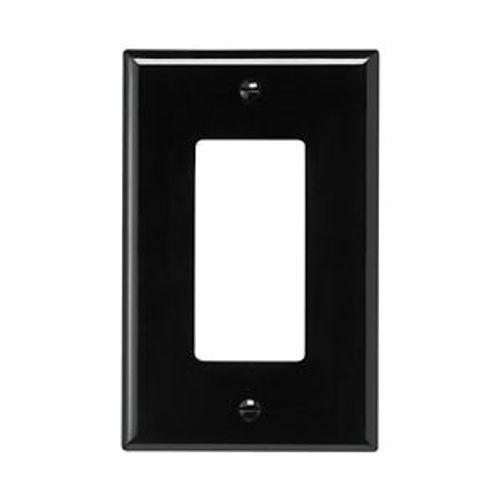 Main product image of Decorator / Gfci Wallplate, Black, Decorator Cutout, Polycarbonate, Single- Gang, Mid-Size, PJ26BK