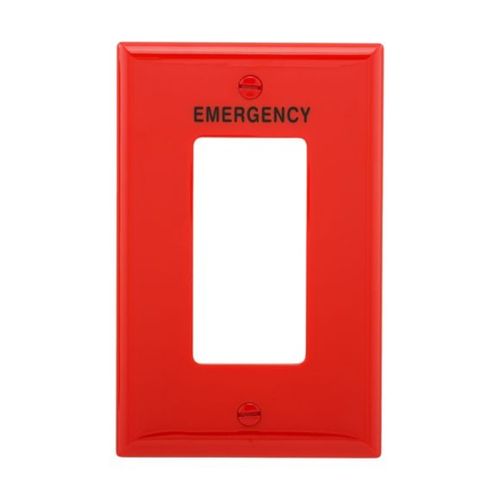 Main product image of Wallplate, 1 Module Polycarbonate, Decorator, Red, Emergency Use, PJ26EMRD