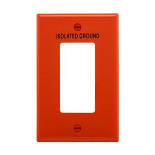 Main product image of Wallplate, 1 Module Polycarbonate, Decorator, Orange, Isolated Ground Use, PJ26IG