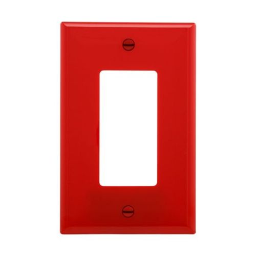 Main product image of Decorator / Gfci Wallplate, Red, Decorator Cutout, Polycarbonate, Single- Gang, Mid-Size, PJ26RD