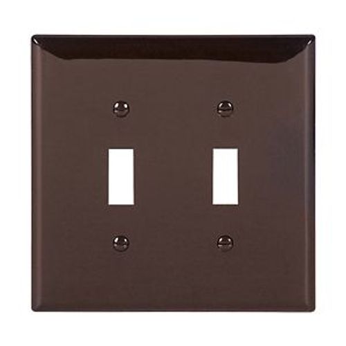Main product image of Toggle Wallplate, Brown, Toggle Cutout, Polycarbonate, Two- Gang, Mid-Size, PJ2B