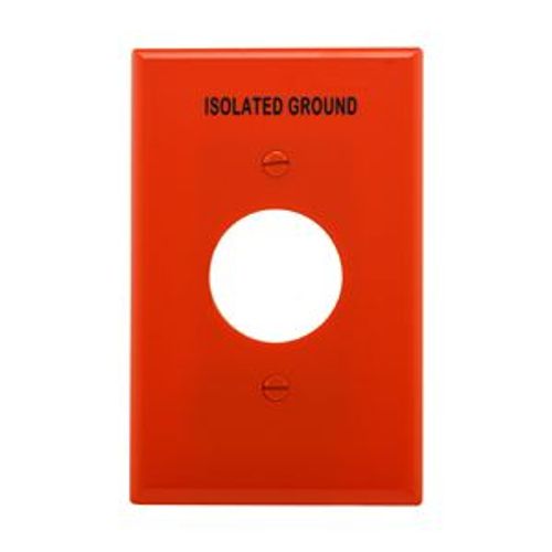 Main product image of Power Outlet & Locking, Premarked " Isolated Ground", Orange, 1.40" Hole Cutout, 1-Gang, PJ7IG