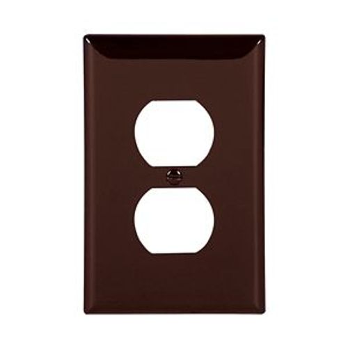 Main product image of Duplex Receptacle Wallplate, Brown, Duplex Receptacle Cutout, Single-Gang, Mid-Size, PJ8B